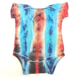 Little Wonders Tie-Dye One-Piece in Bright Blue & Orange